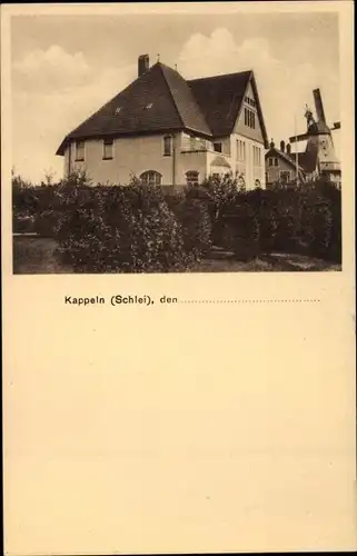 Ak Kappeln an der Schlei, Haus, Windmühle