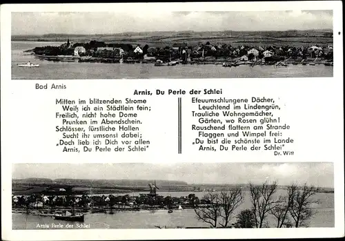 Gedicht Ak Bad Arnis, Ort mit Gedicht, Du Perle der Schlei