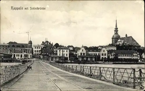 Ak Kappeln an der Schlei, Schleibrücke, Nicolaikirche