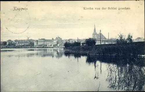 Ak Kappeln an der Schlei, Nicolaikirche, Schleipartie