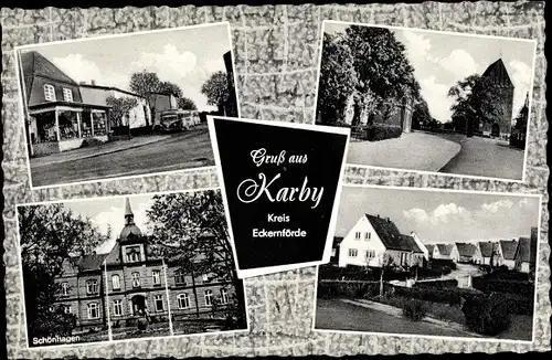 Ak Karby in Schleswig Holstein, Karby, Landheim, Straßenpartien, Wohngegend