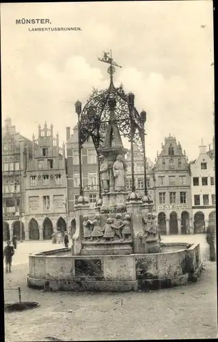 Ak Münster in Westfalen, Lambertusbrunnen