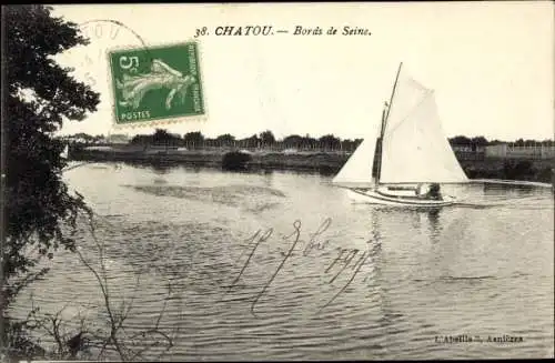 Ak Chatou Yvelines, Bords de Seine