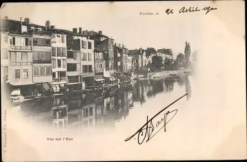 Ak Verdun Meuse, Vue sur l'Eau