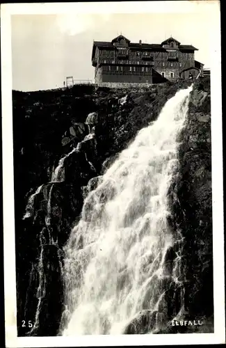 Ak Elbfallbaude, Labská bouda, Riesengebirge, Elbfall