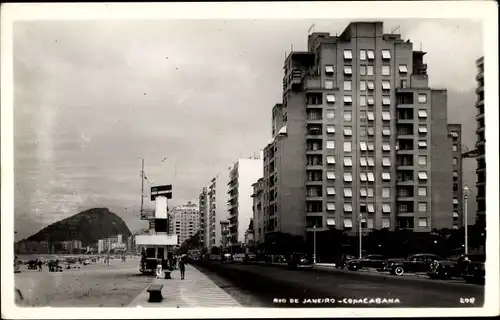 Ak Copacabana Rio de Janeiro Brasilien, Straßenpartie, Häuser