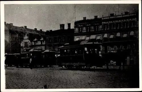 Foto Ak Göteborg Schweden, Straßenbahn, Straßenpartie