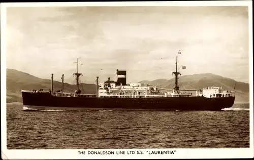 Ak Steamer SS Laurentia, Dampfschiff, Donaldson Line