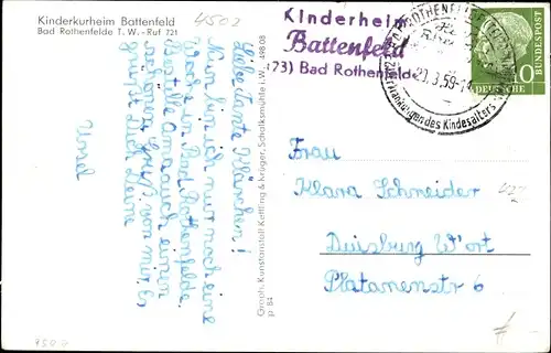 Ak Bad Rothenfelde am Teutoburger Wald, Kinderkurheim Battenfeld, Eingang, Kinder im Kreis