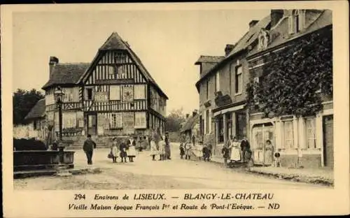 Ak Banneville sur Ajon Calvados, Vieille Maison, Route de Pont l'Eveque