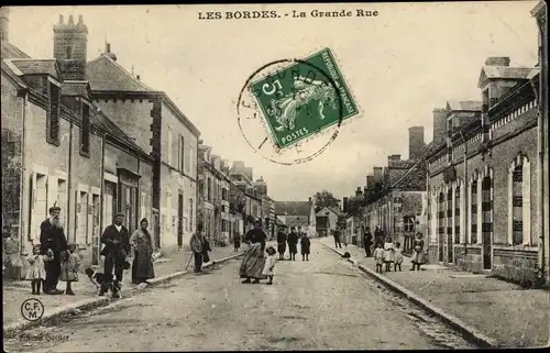 Ak Les Bordes Loiret, Grande Rue