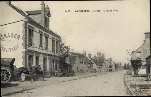 Ak Cercottes Loiret, Grande Rue