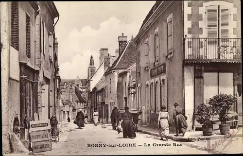 Ak Bonny sur Loire Loiret, Grande Rue