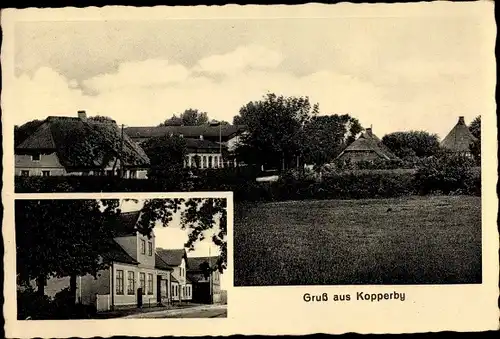 Ak Kopperby Kappeln an der Schlei, Blick auf den Ort, Häuser, Straßenpartie