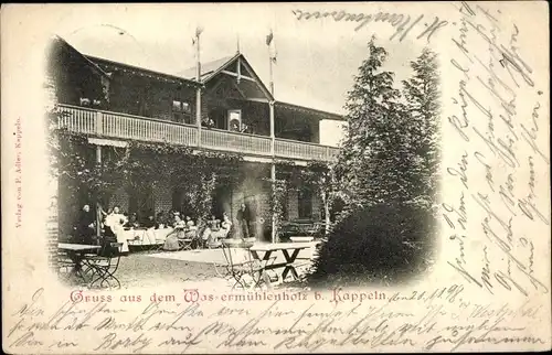 Ak Kappeln an der Schlei, Gasthaus Wassermühlenholz, Gartenpartie