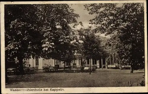 Ak Kappeln an der Schlei, Etablissement Wassermühlenholz, Gartenpartie