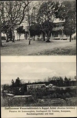 Ak Kappeln an der Schlei, Etablissement Wassermühlenholz, Schlüter