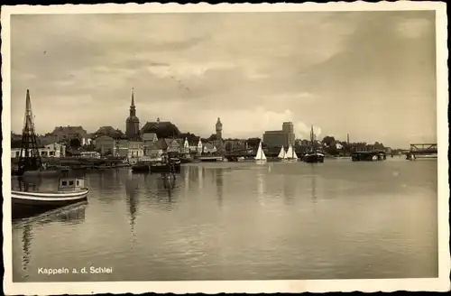 Ak Kappeln an der Schlei, Blick auf den Ort, Wasserturm, Kirchturm