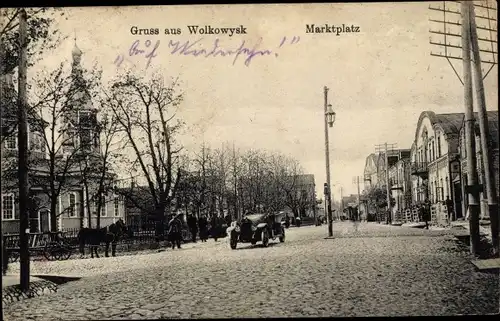 Wolkowysk Waukawysk Weißrussland, Marktplatz, Auto