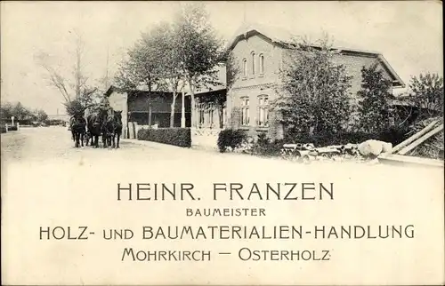 Ak Mohrkirch Osterholz in Schleswig Holstein, Heinrich Franzen, Baumeister, Baumaterialienhandlung