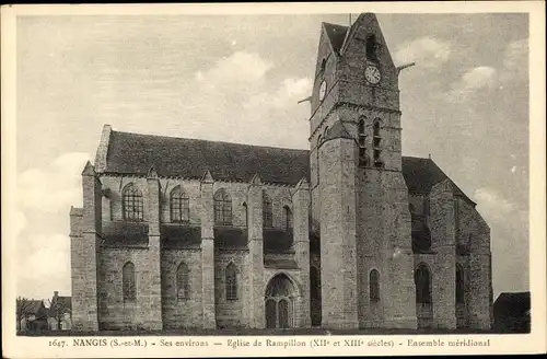 Ak Nangis Seine et Marne, Ses environs, Eglise de Rampillon, Ensemble meridional