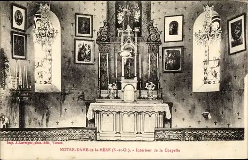 Ak Notre Dame de la Mere Yvelines, Interieur de la Chapelle