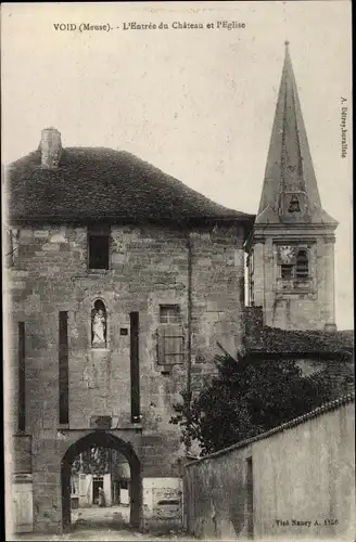 Ak Void Meuse, L'Entree du Chateau et l'Eglise