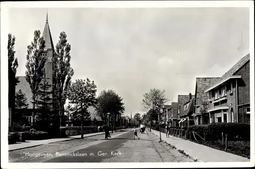 Ak Hoogeveen Drenthe Niederlande, Bentinckslaan m. Ger. Kerk