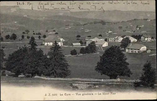 Ak La Cure Kanton Waadt, Gesamtansicht, Le Mont Fier