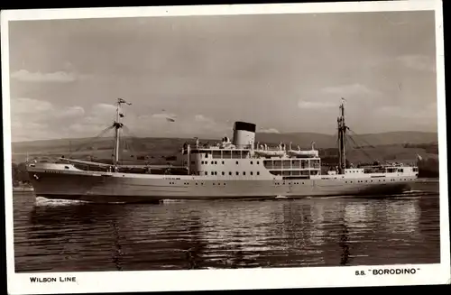 Ak Steamer Borodino, Dampfschiff, Wilson Line