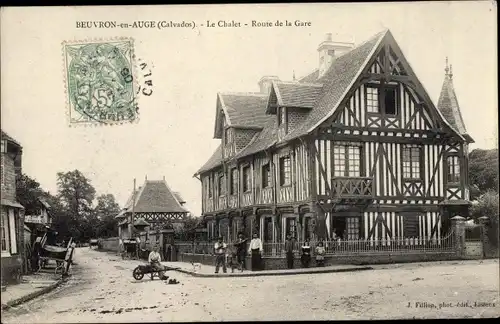 Ak Beuvron en Auge Calvados, Le Chalet, Route de la Gare