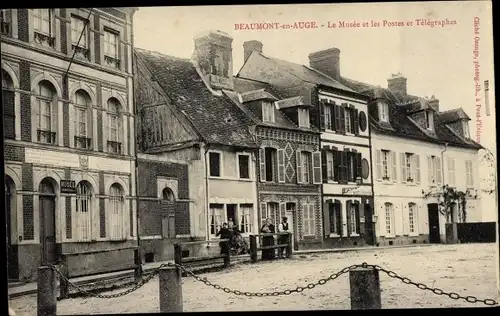 Ak Beaumont en Auge Calvados, Le Musee, Les Postes, Telegraphes