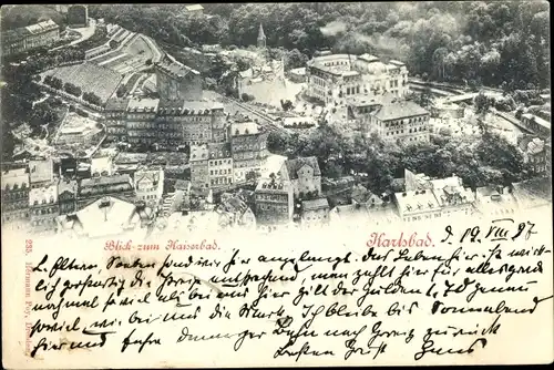 Ak Karlovy Vary Karlsbad Stadt, Blick zum Kaiserbad, Stadtansicht