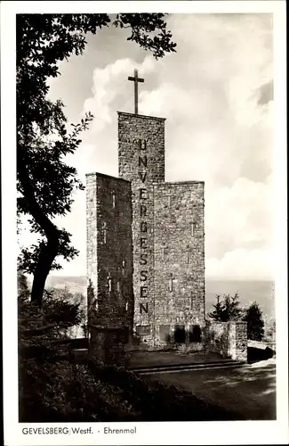 Ak Gevelsberg im Ruhrgebiet, Ehrenmal