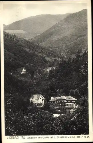 Ak Lierbach Oppenau im Schwarzwald, Blick ins Lierbachtal, Station, Wald