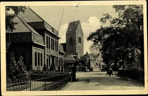 Ak Loppersum Groningen Niederlande, Gemeentehuis