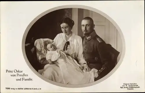 Ak Oskar Prinz von Preußen, Gräfin Ina Marie von Bassewitz, Liersch 7500