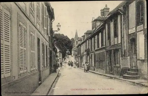 Ak Chennebrun Eure, Grand Rue