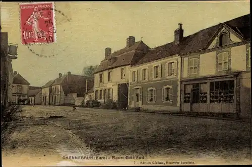 Ak Chennebrun Eure, Place Cote Sud