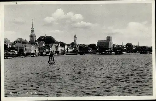 Ak Kappeln an der Schlei, Schleipartie, Nicolaikirche, Wasserturm