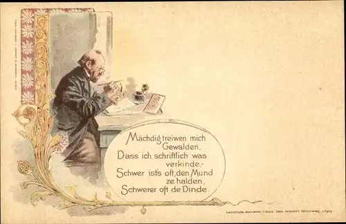 Gedicht Künstler Ak Mächtig treiwen mich Gewalden
