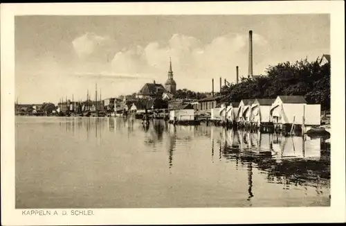 Ak Kappeln an der Schlei, Badeanstalt, Schleipartie, Nicolaikirche