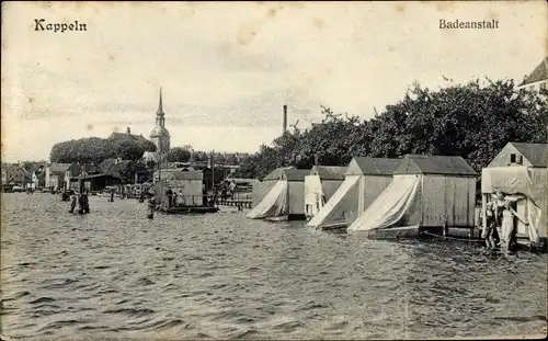 Ak Kappeln an der Schlei, Badeanstalt, Zelte