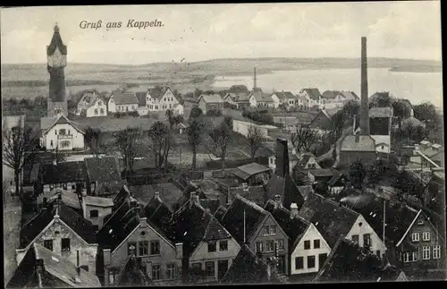 Ak Kappeln an der Schlei, Teilansicht, Vogelschau, Leuchtturm