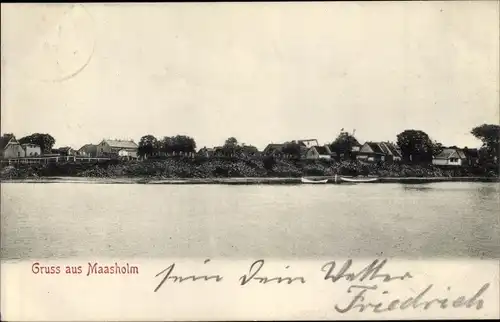 Ak Maasholm in Schleswig Holstein, Teilansicht vom Wasser