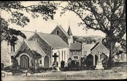 Ak Jersey Kanalinseln, St Brelades Church and Fishermans Chapel