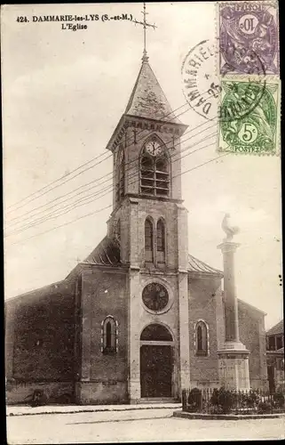 Ak Dammarie les Lys Seine et Marne, L'Eglise