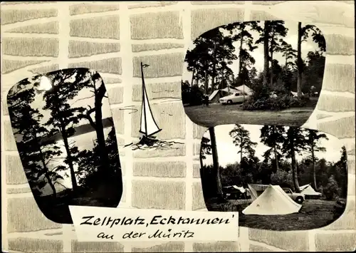 Ak Waren an der Müritz, Zeltplatz Ecktannen, Seeidyll