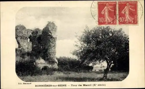 Ak Bonnières-sur-Seine Yvelines, Tour du Mesnil, X siecle