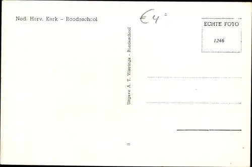 Ak Roodeschool Groningen Niederlande, Ned. Herv. Kerk